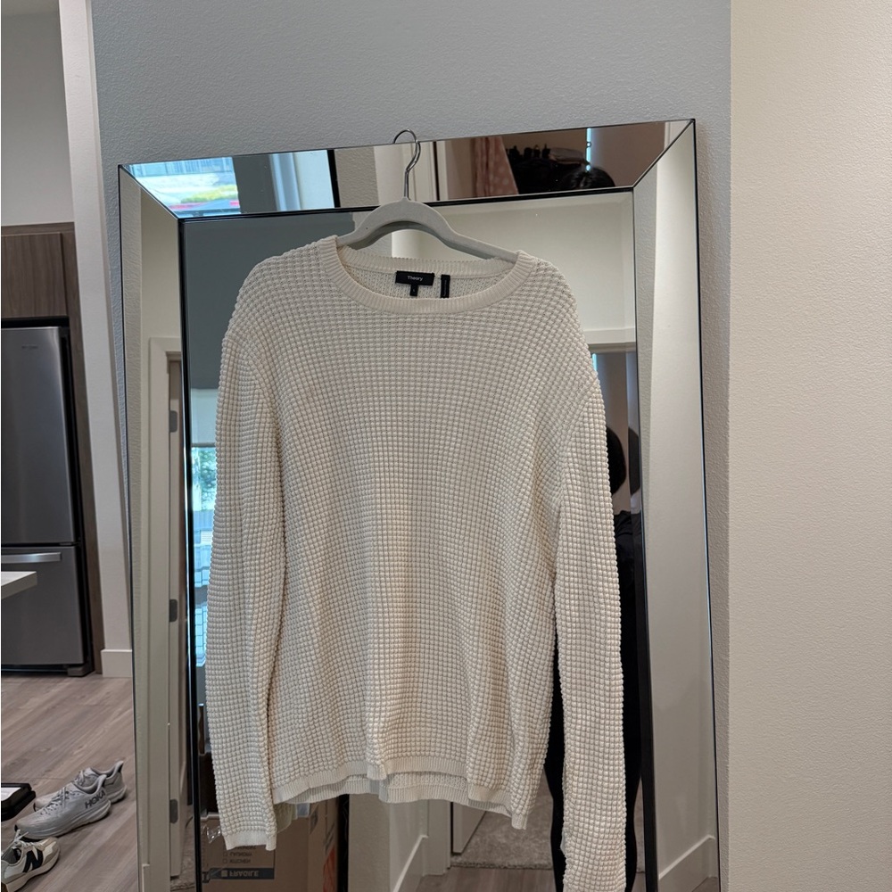 Theory Cream Crewneck Sweater